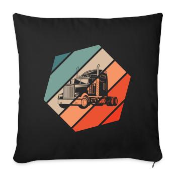 Truck Retro Style Vintage - Sofa pillowcase 17,3'' x 17,3'' (45 x 45 cm) - black - Front