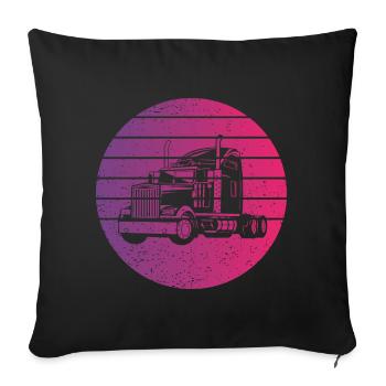 Truck Retro Style Vintage - Sofa pillowcase 17,3'' x 17,3'' (45 x 45 cm) - black - Front