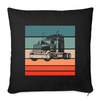 Truck Retro Style Vintage - Sofa pillowcase 17,3'' x 17,3'' (45 x 45 cm) - black - Front