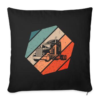 Truck Retro Style Vintage - Sofa pillowcase 17,3'' x 17,3'' (45 x 45 cm) - black - Front