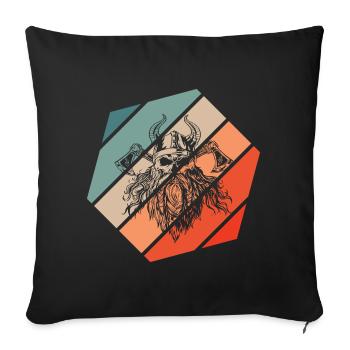 Viking Skull Retro Style Vintage - Housse de coussin décorative 45 x 45 cm - noir - Devant