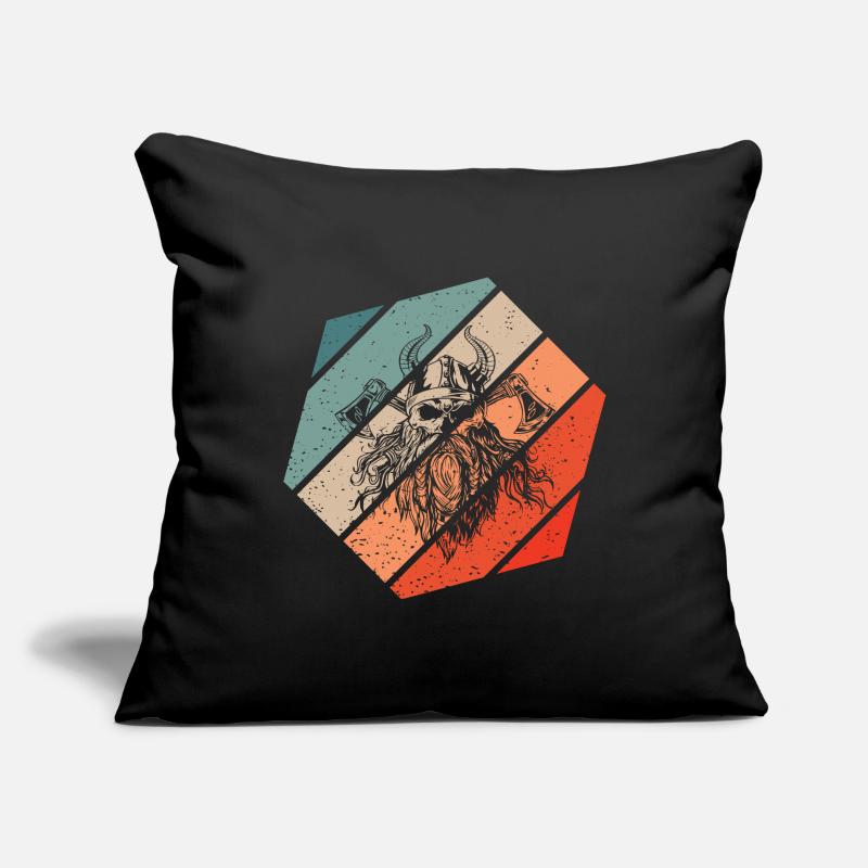 Wikinger Schädel Retro Style Vintage Sofakissenbezug 45 x 45 cm