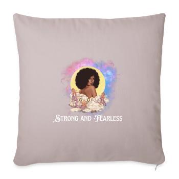 Strong and Fearless – Christian - Sofa pillowcase 17,3'' x 17,3'' (45 x 45 cm) - light taupe - Front