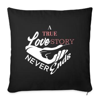 Hundepfote Love Story - Sofakissenbezug 45 x 45 cm - Schwarz - Vorne