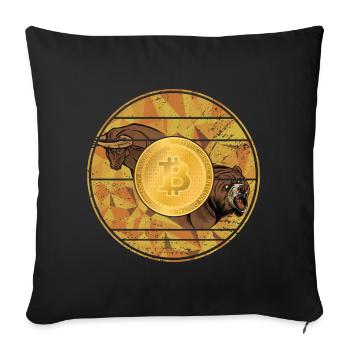 Bitcoin Bearish Bullish Traiding Traider Hodl - Housse de coussin décorative 45 x 45 cm - noir - Devant