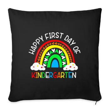 Happy first day of kindergarten - Sofa pillowcase 17,3'' x 17,3'' (45 x 45 cm) - black - Front