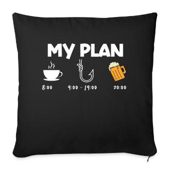 Mon plan pêche - Housse de coussin décorative 45 x 45 cm - noir - Devant