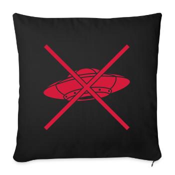 Bouclier interdit Pas d’OVNIS - Housse de coussin décorative 45 x 45 cm - noir - Devant