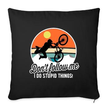 Mountain Biking Cycling - Dark Vintage - Sofa pillowcase 17,3'' x 17,3'' (45 x 45 cm) - black - Front