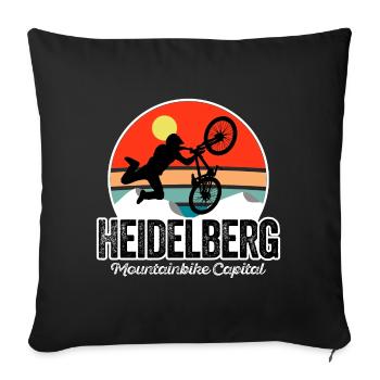 Heidelberg Mountainbike Capital - Dark Vintage - Sofa pillowcase 17,3'' x 17,3'' (45 x 45 cm) - black - Front
