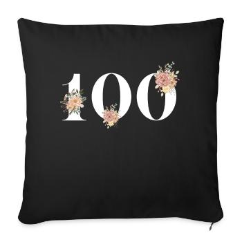 100th Anniversary Flowers (100th Anniversary Gift) - Sofa pillowcase 17,3'' x 17,3'' (45 x 45 cm) - black - Front