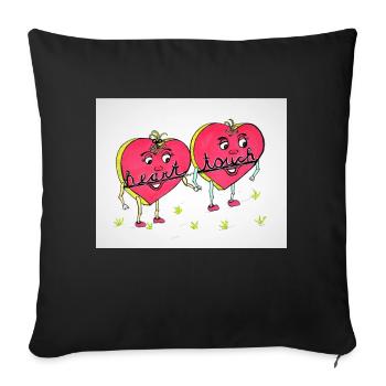 Herzen - heart touch - Sofakissenbezug 45 x 45 cm - Schwarz - Vorne