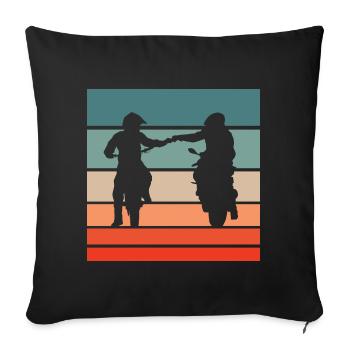 Motocycliste Fist Salute Retro Style Vintage - Housse de coussin décorative 45 x 45 cm - noir - Devant