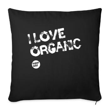 I LOVE ORGANIC par Supersoul - Housse de coussin décorative 45 x 45 cm - noir - Devant