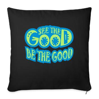être la bonne citation - Housse de coussin décorative 45 x 45 cm - noir - Devant