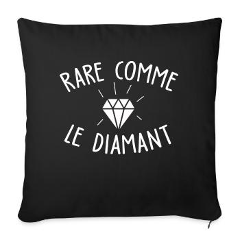 Rare comme le diamant / humour noir - Housse de coussin décorative 45 x 45 cm - noir - Devant
