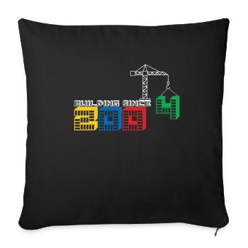 Being built since 2004 - year of birth 2004 (colorful/w) - Sofa pillowcase 17,3'' x 17,3'' (45 x 45 cm) - black - Front