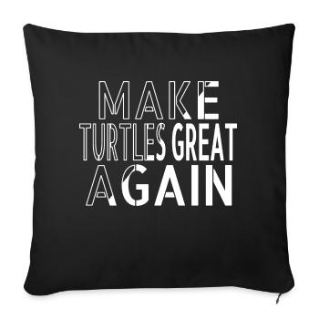green fun awesome blue sea turtle gift idea - Sofa pillowcase 17,3'' x 17,3'' (45 x 45 cm) - black - Front