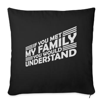 you would understand quote - Sofa pillowcase 17,3'' x 17,3'' (45 x 45 cm) - black - Front