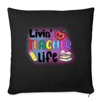 Enseignants Enseignants École Enseignants Personnel enseignant - Housse de coussin décorative 45 x 45 cm - noir - Devant