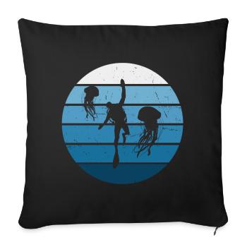 Plongée Pour Femmes Plongée Plongée Plongeuse Plongée Libre - Housse de coussin décorative 45 x 45 cm - noir - Devant