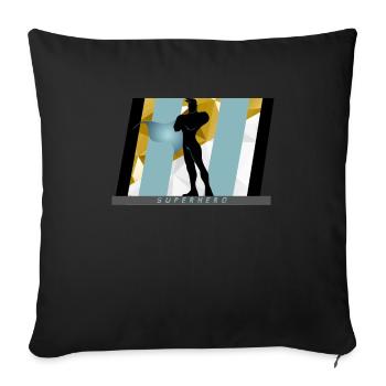 SUPERHERO BOY - Sofa pillowcase 17,3'' x 17,3'' (45 x 45 cm) - black - Front