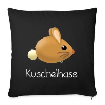 Kuschelhase - Sofakissenbezug 45 x 45 cm - Schwarz - Vorne