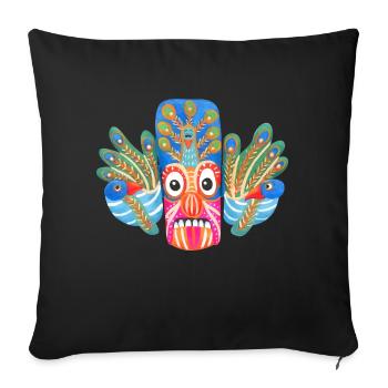 bunte Maske Sri lanka - Sofakissenbezug 45 x 45 cm - Schwarz - Vorne