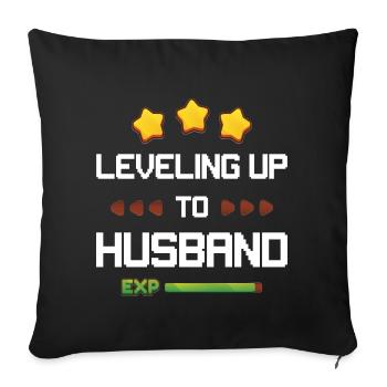 Levling Up Husband Gamer Ehemann Geschenk Hochzeit - Sofakissenbezug 45 x 45 cm - Schwarz - Vorne