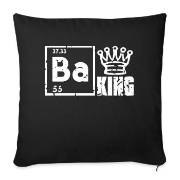 BAKING Cool Vintage Baking KING Designs T-Shirt - Sofakissenbezug 45 x 45 cm - Schwarz - Vorne