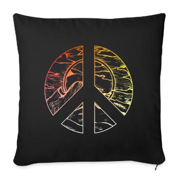 Signe de paix Conception de la paix - Housse de coussin décorative 45 x 45 cm - noir - Devant