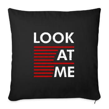 Déclaration Regardez-moi - Housse de coussin décorative 45 x 45 cm - noir - Devant
