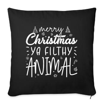 Cheeky Christmas Phrase Print - Sofa pillowcase 17,3'' x 17,3'' (45 x 45 cm) - black - Front