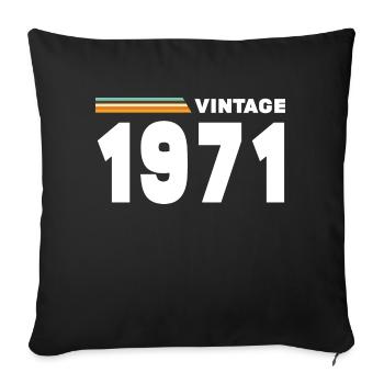 vintage 1971 - Sofa pillowcase 17,3'' x 17,3'' (45 x 45 cm) - black - Front