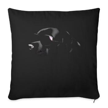 Dog with sunglasses Dog lover Dog owner - Sofa pillowcase 17,3'' x 17,3'' (45 x 45 cm) - black - Front