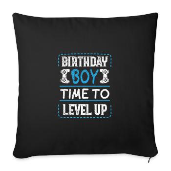 Birthday Boy Il est temps de monter de niveau En ce qui concerne l’anniversaire du jeu vidéo - Housse de coussin décorative 45 x 45 cm - noir - Devant