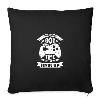 Birthday Boy Il est temps de monter de niveau En ce qui concerne l’anniversaire du jeu vidéo - Housse de coussin décorative 45 x 45 cm - noir - Devant