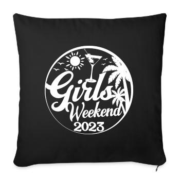 Girls Weekend 2023 Cool Girls Party Trip Vacances - Housse de coussin décorative 45 x 45 cm - noir - Devant