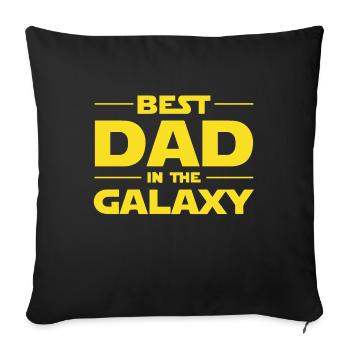 Meilleur papa de la galaxie best dad in the galaxy - Housse de coussin décorative 45 x 45 cm - noir - Devant