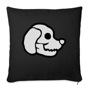 Chiens Crâne Halloween Squelette - Housse de coussin décorative 45 x 45 cm - noir - Devant