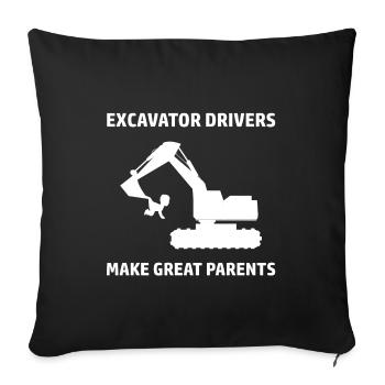 Bagger Baggerfahrer Design Bauarbeiter Baumaschine - Sofakissenbezug 45 x 45 cm - Schwarz - Vorne