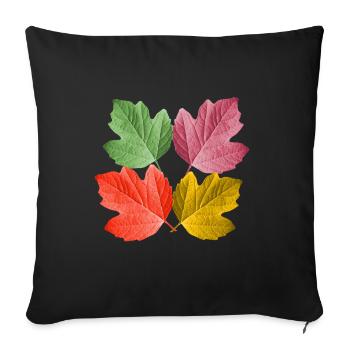 colorful leaves in autumn from a tree leaf foliage - Sofa pillowcase 17,3'' x 17,3'' (45 x 45 cm) - black - Front