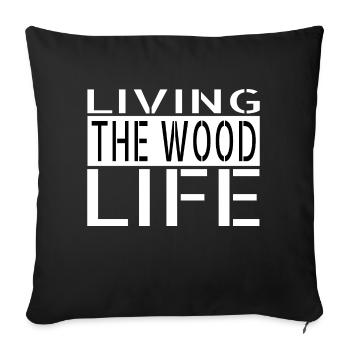 dictons casque de sécurité bois amériques - Housse de coussin décorative 45 x 45 cm - noir - Devant