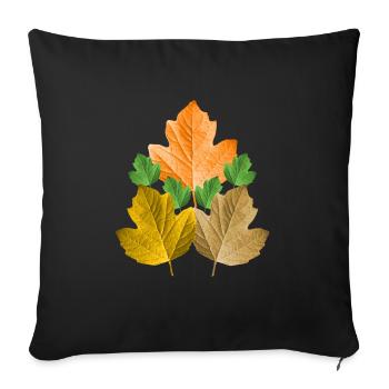 colorful leaves from a tree in autumn leaf foliage - Sofa pillowcase 17,3'' x 17,3'' (45 x 45 cm) - black - Front