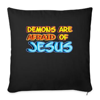 Jesus Christ Has Victory Over Demons - Sofa pillowcase 17,3'' x 17,3'' (45 x 45 cm) - black - Front