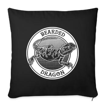 Bearded Dragon Tattoo Reptile Keeper Beardie Owner - Sofa pillowcase 17,3'' x 17,3'' (45 x 45 cm) - black - Front