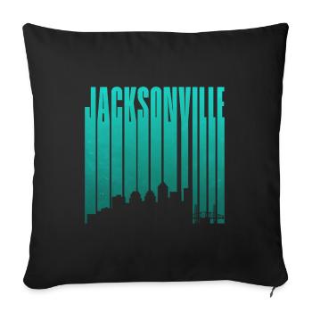 Jacksonville Skyline Vertical Typo - Sofa pillowcase 17,3'' x 17,3'' (45 x 45 cm) - black - Front