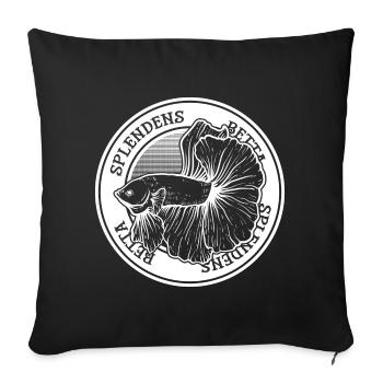 Betta Splendens Tattoo Siamesischer Kampffisch - Sofakissenbezug 45 x 45 cm - Schwarz - Vorne