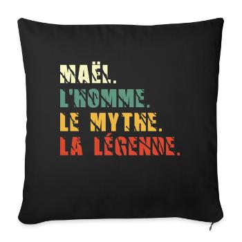 Maël l homme le mythe la légende - Housse de coussin décorative 45 x 45 cm - noir - Devant