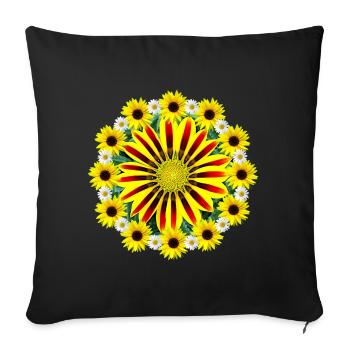 Gazania Blossom Sunflower Marguerites Gazanie - Sofa pillowcase 17,3'' x 17,3'' (45 x 45 cm) - black - Front